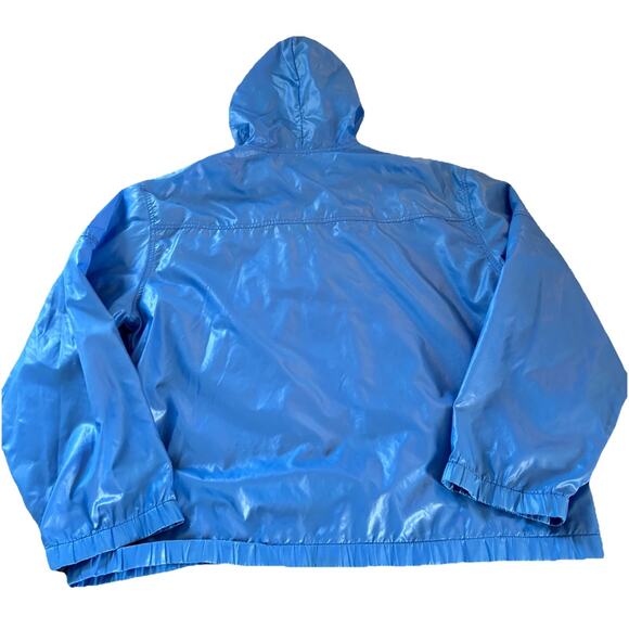 Vintage Izod Lacoste Blue Nylon 1/2 Zip Windbreaker Jacket Sz Large Front Pouch - Picture 9 of 13